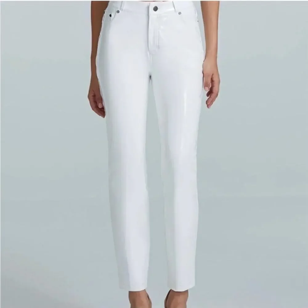 NWT Commando Faux Patent Leather Pants Women's White Size Small